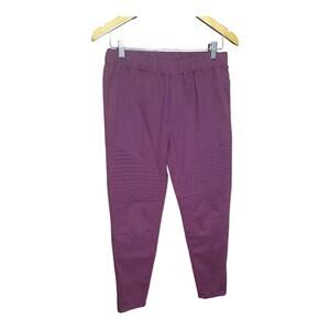 Umgee Womens Burgundy Moto Pull-On Ankle Zip Jeggings Size Extra Large NWT